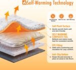 Self Warming Cat Bed, Heated Cat Bed, 2.0 Upgraded Dual-Layer Thermal Foil Heating Pad, Plush Self-Heating Pet Mat for Crate, Floor, with Removable Washable Cover, Non-Slip 15"x19" - Image 4