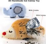 Cat Toys, Interactive Cat Toy for Indoor Cats, Soft and Durable Crinkle Sound Catnip Toys, Catnip Filled Mouse Cat Teething Chew Toy (Pack of 6) - Image 3