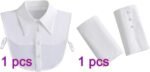 Eforcase Women Fake Collar Half Shirts False Collar Detachable Dickey Collar Blouse Half Faux Collar with False Sleeves - Image 3