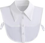 Eforcase Women Fake Collar Half Shirts False Collar Detachable Dickey Collar Blouse Half Faux Collar with False Sleeves - Image 5