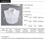 Eforcase Women Fake Collar Half Shirts False Collar Detachable Dickey Collar Blouse Half Faux Collar with False Sleeves - Image 7