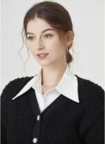 Eforcase Women Fake Collar Half Shirts False Collar Detachable Dickey Collar Blouse Half Faux Collar with False Sleeves - Image 10