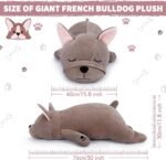 Auspicious Beginning 30'' Giant French Bulldog Plush Stuffed Animal - Large Sleeping Dog Plush Pillow, Plushie Toy for Birthday Gifts, Kids, Girls, Boys - Image 3