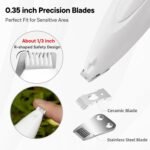 Dog Paw Trimmer with LED Light, Rechargeable Cordless Electric Grooming Clippers, Low Noise Pet Hair Shaver for Small Dogs Cats Trimming Around Paws, Eyes, Ears, Face, Rump - Image 3