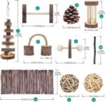 ERKOON 11 Pack Chinchillas Chew Toys, Toys Accessories for Teeth Care, Natural Apple Wood Ladder Bell Roller for Russian Hamster Gerbils Rats Guinea Pigs - Image 3