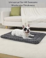 Washable Dog Bed Mat Crate Pad Soft Fluffy Pet Kennel Beds Dog Sleeping Mattress for Large Jumbo Medium Small Dogs, 42 x 28 Inch, Gray - Image 3