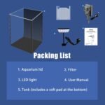 Glass Betta Aquarium Starter Kits 1.5 Gallon Small Fish Tank, Betta Fish Tank with LED Light, Power Filter, Black. 4mm Glass - Image 8