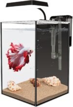 Glass Betta Aquarium Starter Kits 1.5 Gallon Small Fish Tank, Betta Fish Tank with LED Light, Power Filter, Black. 4mm Glass - Image 9