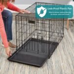 MidWest Homes for Pets Double Door iCrate 60.96cm Long Dog Crate, Includes Leak-Proof Pan, Floor Protecting Feet, Divider Panel and New Patented Features, Black, Model 1524DD - Image 5