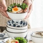 Japanese Style Ceramic Snack Bowls,10 Ounces Salad,Soup,Rice Bowl Set,Vintage Blue and White (Blue&White) - Image 4