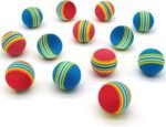 12 Pack 2 Color Rainbow Cat Toy Balls Soft EVA Foam Interactive Indoor Kittens Favorite Toys 1.38" Dia. Small Dogs Puppies Toy Balls Bulk Activity Chase Quiet Play Sponge Ball - Image 3
