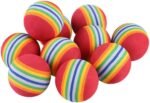 12 Pack 2 Color Rainbow Cat Toy Balls Soft EVA Foam Interactive Indoor Kittens Favorite Toys 1.38" Dia. Small Dogs Puppies Toy Balls Bulk Activity Chase Quiet Play Sponge Ball - Image 5