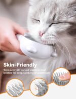 Cat Steam Brush, Cat Brushes for Indoor Cats with Release Button, Dual Speed Spray USB Rechargeable Cat Grooming Supplies, Cat Brush Shedding Suitable for All Long-haired and Short-haired Pets - Image 4