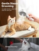 Cat Steam Brush, Cat Brushes for Indoor Cats with Release Button, Dual Speed Spray USB Rechargeable Cat Grooming Supplies, Cat Brush Shedding Suitable for All Long-haired and Short-haired Pets - Image 5