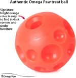 Omega Paw Tricky Treat Ball, Large, Treat Dispensing Dog Toy, Orange - Image 5