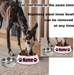 Stainless Steel Pet Bowls, Custom Name Dog & Cat Food Bowls, Non-Slip Easy-Clean Dish for Puppy, Small/Medium/Large Indoor Feeding, Detachable Design for Cats & Dogs（Pink） - Image 4