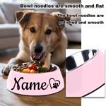 Stainless Steel Pet Bowls, Custom Name Dog & Cat Food Bowls, Non-Slip Easy-Clean Dish for Puppy, Small/Medium/Large Indoor Feeding, Detachable Design for Cats & Dogs（Pink） - Image 7