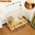 Extra Large Hamster Cage, 30 Inch Transparent Hamster Habitat for Syrian Hamsters, Gerbils & Mice, Clear Plastic Enclosure with Deep Base for Burrowing & Large Front Door, Sturdy PET Material - Image 3