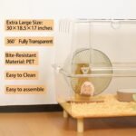 Extra Large Hamster Cage, 30 Inch Transparent Hamster Habitat for Syrian Hamsters, Gerbils & Mice, Clear Plastic Enclosure with Deep Base for Burrowing & Large Front Door, Sturdy PET Material - Image 4