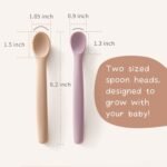 Moonkie Silicone Baby Spoons Set of 4, Two Sizes Feeding Spoon for First Stage 4+ Months, Baby Utensils with Case, Toddler Led Weaning Spoons, Bendable, Chewproof & Boil-Proof - Image 3