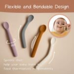 Moonkie Silicone Baby Spoons Set of 4, Two Sizes Feeding Spoon for First Stage 4+ Months, Baby Utensils with Case, Toddler Led Weaning Spoons, Bendable, Chewproof & Boil-Proof - Image 4
