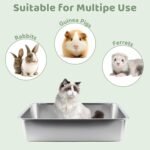 Homegroove XXXL Stainless Steel Litter Box with High Sides, 28"x20"x12" Extra Large Cat Litter Box for Big Cats, Metal Cat Litter Boxes Anti-Urine Leakage, Easy Clean (Green) - Image 8