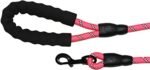 5' Strong Dog Leash for Medium Large Dogs Heavy Duty Rope with Reflective Threads Padded Handle for Big Dogs Puppy, Pink - Image 5