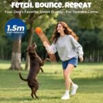 Interactive Dog Ball: Moving Dog Ball Auto Rolling - Interactive Dog Toys for Boredom - Bouncy & Throwable, Type-C Rechargeable, Washable, for Small & Medium & Large Dogs - Orange - Image 5