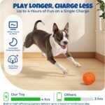 Interactive Dog Ball: Moving Dog Ball Auto Rolling - Interactive Dog Toys for Boredom - Bouncy & Throwable, Type-C Rechargeable, Washable, for Small & Medium & Large Dogs - Orange - Image 7