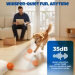 Interactive Dog Ball: Moving Dog Ball Auto Rolling - Interactive Dog Toys for Boredom - Bouncy & Throwable, Type-C Rechargeable, Washable, for Small & Medium & Large Dogs - Orange - Image 9