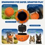 Interactive Dog Ball: Moving Dog Ball Auto Rolling - Interactive Dog Toys for Boredom - Bouncy & Throwable, Type-C Rechargeable, Washable, for Small & Medium & Large Dogs - Orange - Image 10