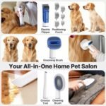 Dog Grooming Kit with Pet Vacuum，2L Large Capacity Dog Brush vacuum, 15000PA & Low Noise Pet Grooming Vacuum for Shedding Pets and Cats - Dogs Hair Remover - Image 4