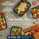 Bentgo Prep - 20-Piece 1-Compartment Reusable Meal Prep Containers with Lids, PFAS & BPA Free Materials, Durable, Microwave, Freezer, & Dishwasher Safe To Go Food Storage (Navy Blue) - Image 4