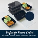 Bentgo Prep - 20-Piece 1-Compartment Reusable Meal Prep Containers with Lids, PFAS & BPA Free Materials, Durable, Microwave, Freezer, & Dishwasher Safe To Go Food Storage (Navy Blue) - Image 8