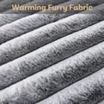 Dog Bed for Medium Dogs, Super Soft Rectangle Washable Dog Beds, Warming Furry Pet Bed with Removable Zipper Cover, Grey, 25 x 21 x 8inch, Suitable for Dogs Under 30lb - Image 5