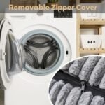 Dog Bed for Medium Dogs, Super Soft Rectangle Washable Dog Beds, Warming Furry Pet Bed with Removable Zipper Cover, Grey, 25 x 21 x 8inch, Suitable for Dogs Under 30lb - Image 9