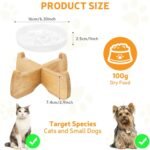 Slow Feeder Cat Bowl Raised with Stand, 16 cm Wide Elevated Ceramic Shallow Slow Eating Pet Bowl for Dry/Wet Food, Anti-Vomiting Cat Puzzle Feeder, Whisker Friendly, Dishwasher Safe (White) - Image 3