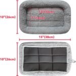 Enjoying Plush Cat Bed Mat 10" x 15" Pet Cushion with Pillow Around for Puppy Cat Curling Sleep Cat Pad for Cat Carrier/Crate Small Dog Self-Warm Bed, Antiskid Bottom, Small - Image 3
