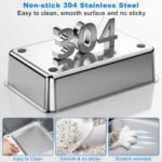 Stainless Steel Cat Litter Box with Lid, XL Litter Box for Big Cats, High Sided Metal Pan, Anti Leakage,Odor-Free & Easy Cleaning,Included Scoop &Trash Bag*2 & Mat & Sticker (Grey) - Image 4