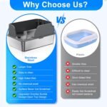 Stainless Steel Cat Litter Box with Lid, XL Litter Box for Big Cats, High Sided Metal Pan, Anti Leakage,Odor-Free & Easy Cleaning,Included Scoop &Trash Bag*2 & Mat & Sticker (Grey) - Image 6