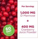 PlantVital D-Mannose Capsules - Made in Canada - 1000mg Daily Dose (2 Capsules) - Cranberry Pills for UTI Support & Bladder Health – DMannose and Cranberry Supplement - 120 Count, 2-Month Supply - Image 4