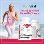 PlantVital D-Mannose Capsules - Made in Canada - 1000mg Daily Dose (2 Capsules) - Cranberry Pills for UTI Support & Bladder Health – DMannose and Cranberry Supplement - 120 Count, 2-Month Supply - Image 12