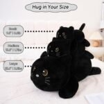 SQEQE Weighted Black Cat Plush, Soft Weighted Stuffed Animals Pillow, Cute Plushie Toy for Kids Adults (9.8 Inch/0.8 Lbs) - Image 4