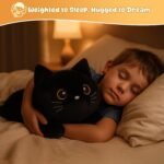 SQEQE Weighted Black Cat Plush, Soft Weighted Stuffed Animals Pillow, Cute Plushie Toy for Kids Adults (9.8 Inch/0.8 Lbs) - Image 5