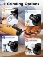 Casfuy 6-Speed Dog Nail Grinder – 50%+ Boost Power Dog Nail Trimmers Quiet with Dust Cap & 2 LED Lights & 2000mAh Battery & 4.8V Motor Electric Pet Toenail File Tool for Large Medium Small Dogs Cats - Image 4