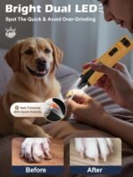 Casfuy 6-Speed Dog Nail Grinder – 50%+ Boost Power Dog Nail Trimmers Quiet with Dust Cap & 2 LED Lights & 2000mAh Battery & 4.8V Motor Electric Pet Toenail File Tool for Large Medium Small Dogs Cats - Image 6