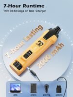 Casfuy 6-Speed Dog Nail Grinder – 50%+ Boost Power Dog Nail Trimmers Quiet with Dust Cap & 2 LED Lights & 2000mAh Battery & 4.8V Motor Electric Pet Toenail File Tool for Large Medium Small Dogs Cats - Image 7