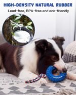 Dog Chew Toy with Rubber Tire & Tug of War Rope for Medium Large Dogs Aggressive Chewers, Interactive Fetch Play Treat Dispenser Pull Toys - Image 4
