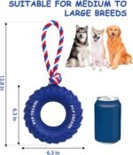 Dog Chew Toy with Rubber Tire & Tug of War Rope for Medium Large Dogs Aggressive Chewers, Interactive Fetch Play Treat Dispenser Pull Toys - Image 6