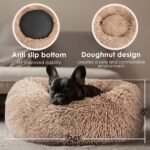 Dogs Bed for Small Dogs, Anti-Anxiety Washable Round Bed (Camel, 24.0" L x 24.0" W x 8.0" Th) - Image 4